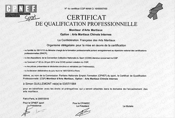 Certificat de qualification professionnelle